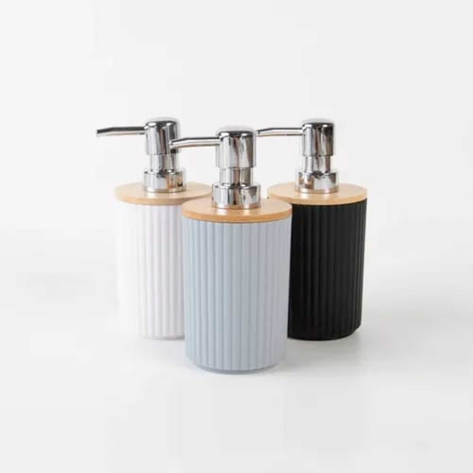 Ribbed Multipurpose Liquid Dispenser with Wooden Lid - All-In-One Store Pakistan