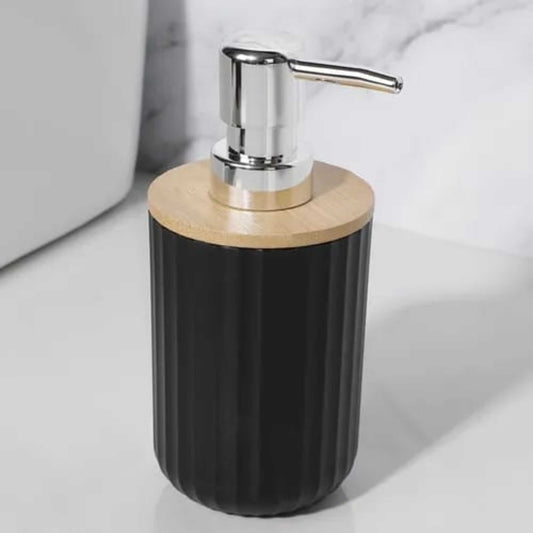 Ribbed Multipurpose Liquid Dispenser with Wooden Lid - All-In-One Store Pakistan