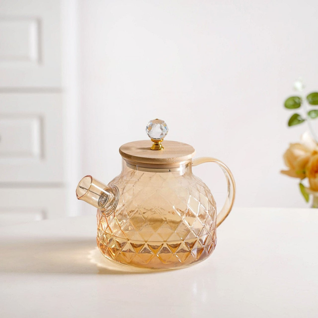 Golden Glass Teapot with Stainless Infuser - All-In-One Store Pakistan