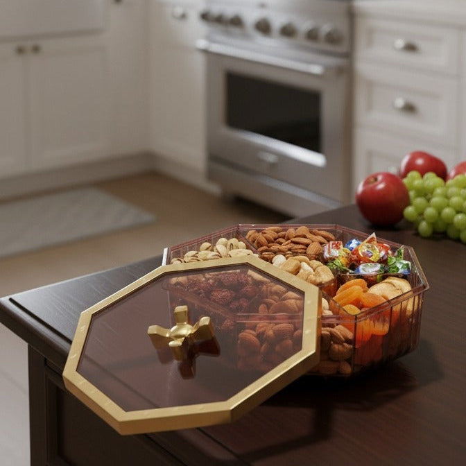 Rotatable Octagonal Dry Fruit & Snacks Container - All-In-One Store Pakistan