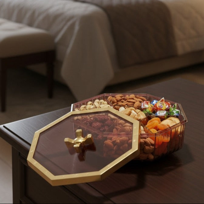 Rotatable Octagonal Dry Fruit & Snacks Container - All-In-One Store Pakistan