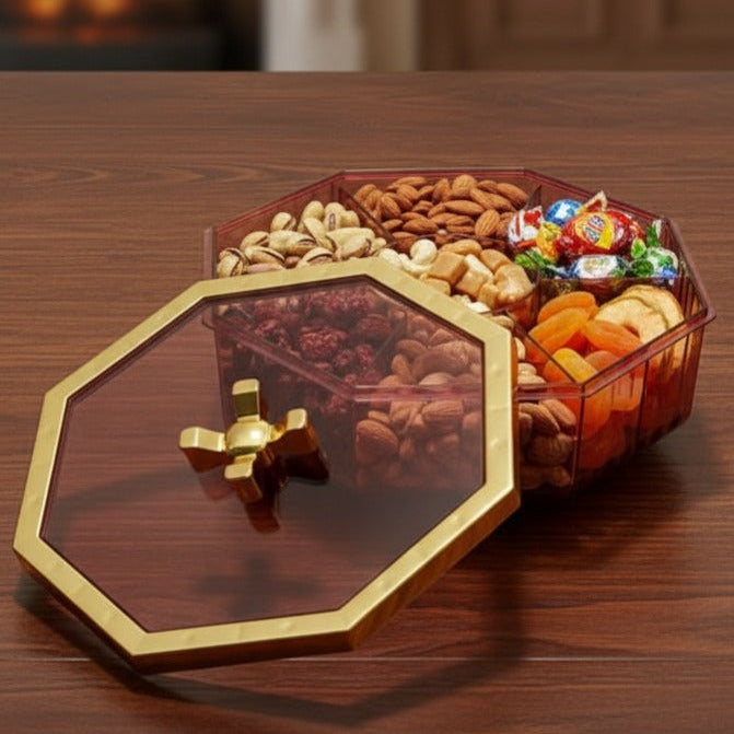 Rotatable Octagonal Dry Fruit & Snacks Container - All-In-One Store Pakistan