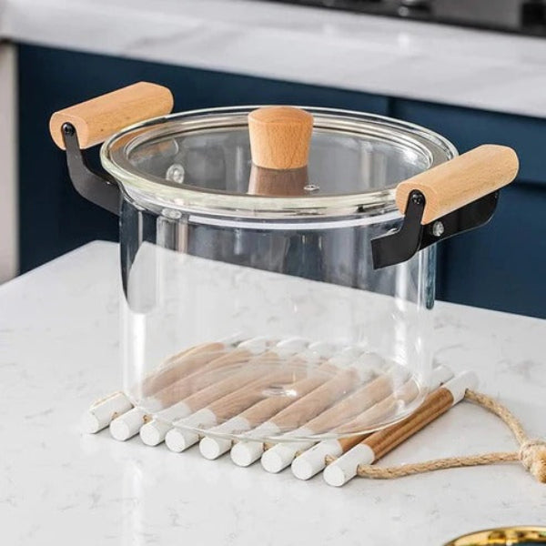 Fabulous GlassPot with Wooden Handles 3.5L - All-In-One Store Pakistan