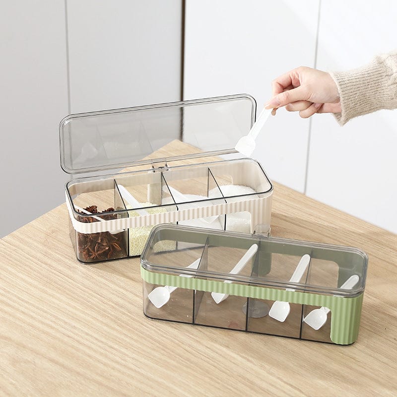 OrganicFlavour Multi‑Section Spice Container with Lid & Spoons - All-In-One Store Pakistan