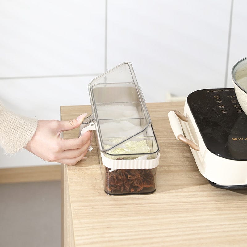 OrganicFlavour Multi‑Section Spice Container with Lid & Spoons - All-In-One Store Pakistan