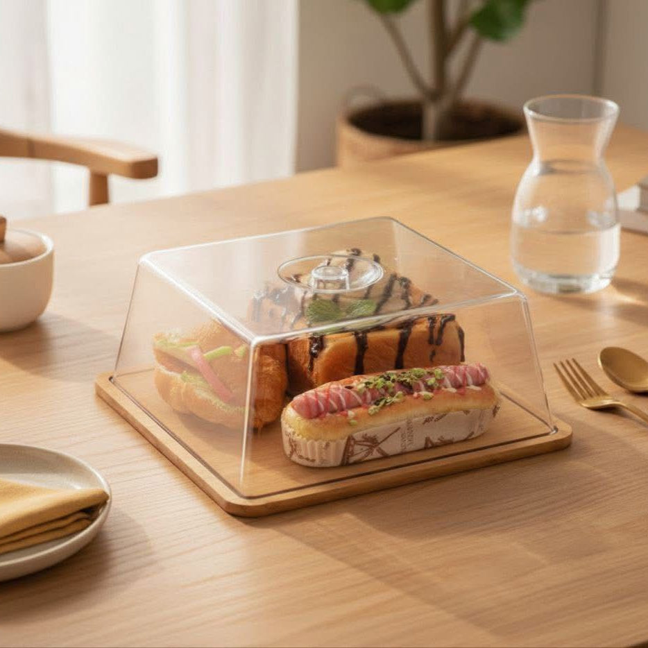 DelightDome Square Cake & Dessert Cloche - All-In-One Store Pakistan