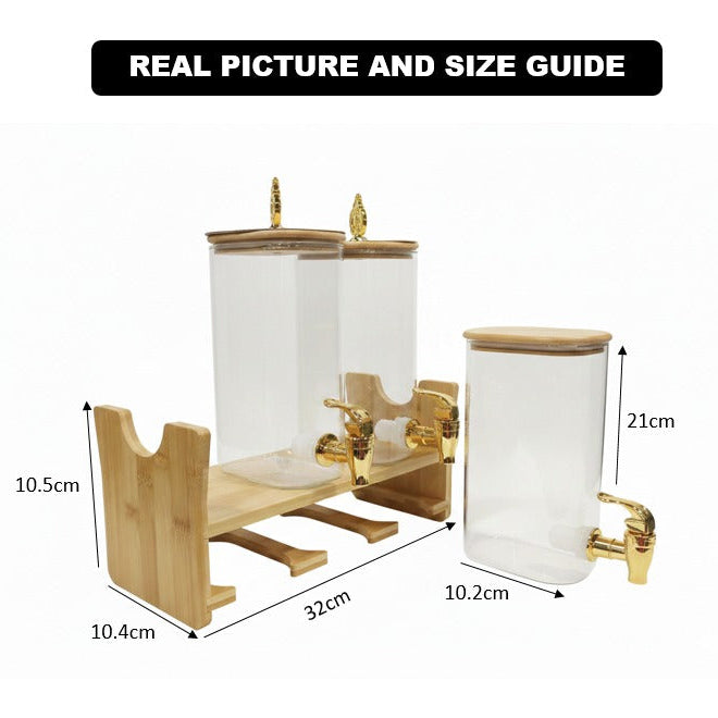 RoyalTrio Rectangular Glass Dispensers Set (1152) - All-In-One Store Pakistan