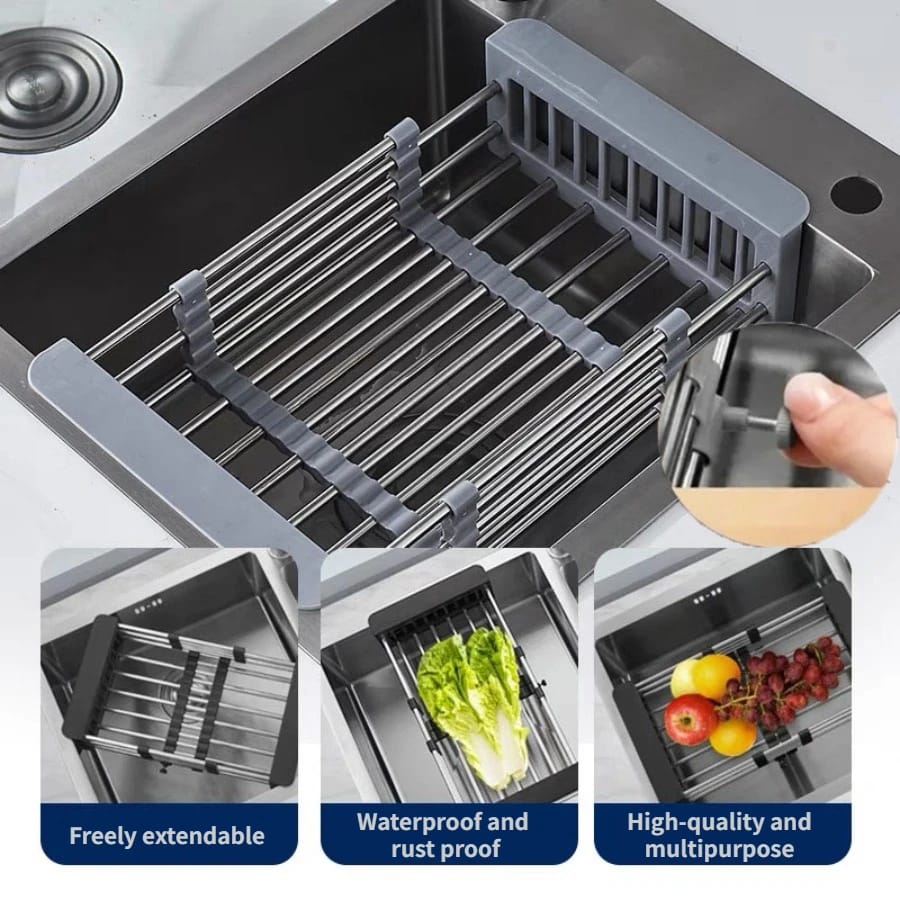 Adjustable Stainless Steel Drain Rack - All-In-One Store Pakistan