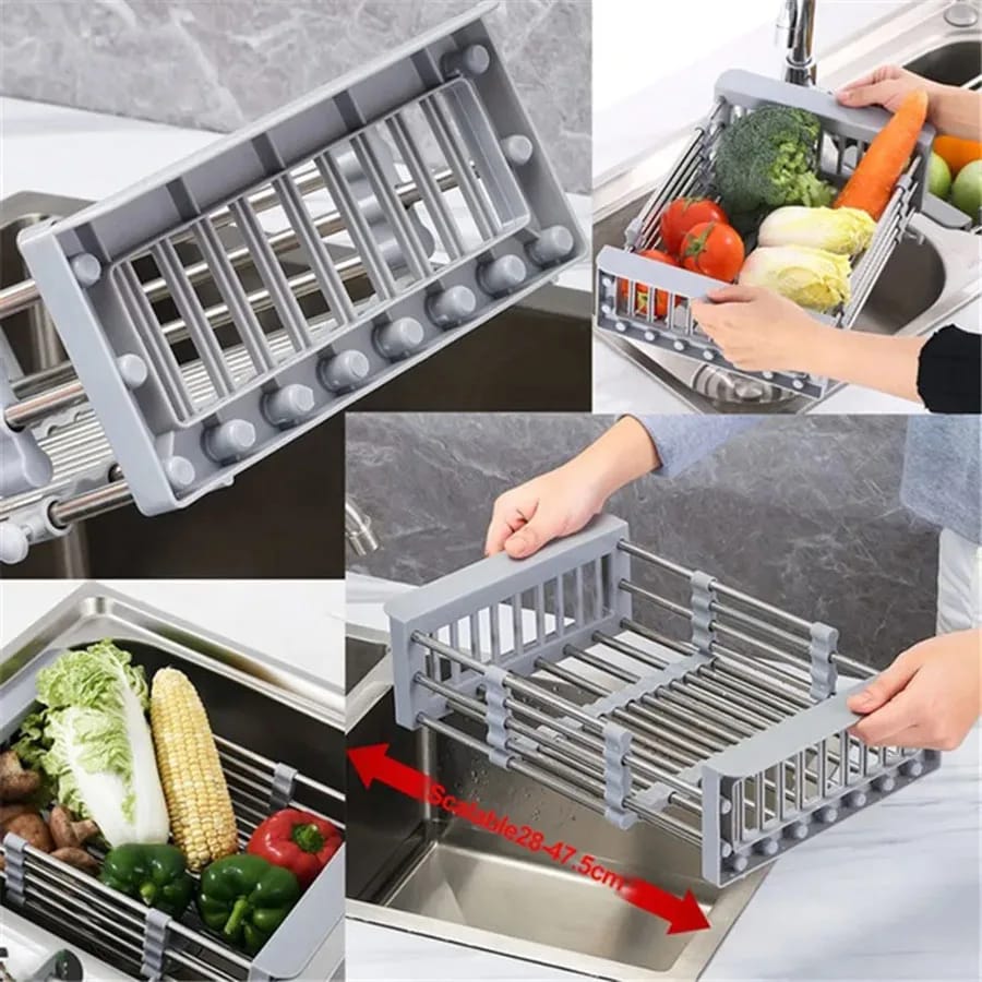 Adjustable Stainless Steel Drain Rack - All-In-One Store Pakistan