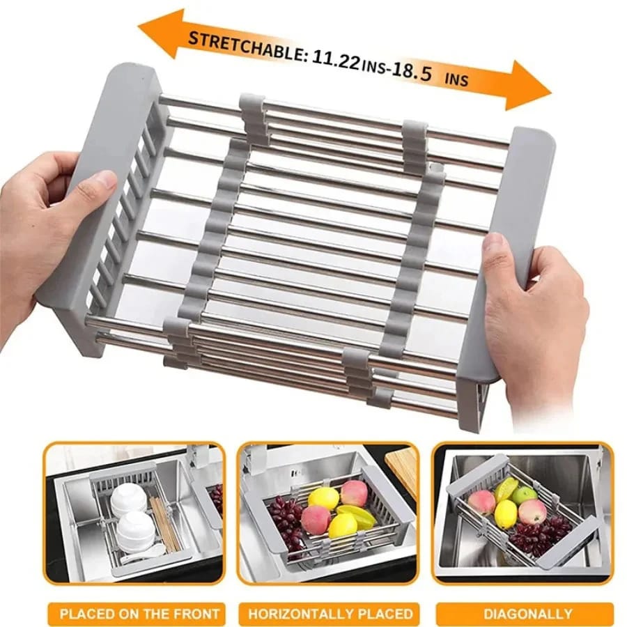 Adjustable Stainless Steel Drain Rack - All-In-One Store Pakistan