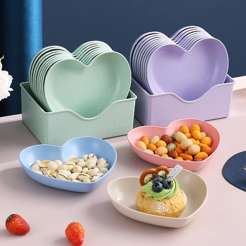 Heart Shaped Plate (Pack Of 8) - All-In-One Store Pakistan