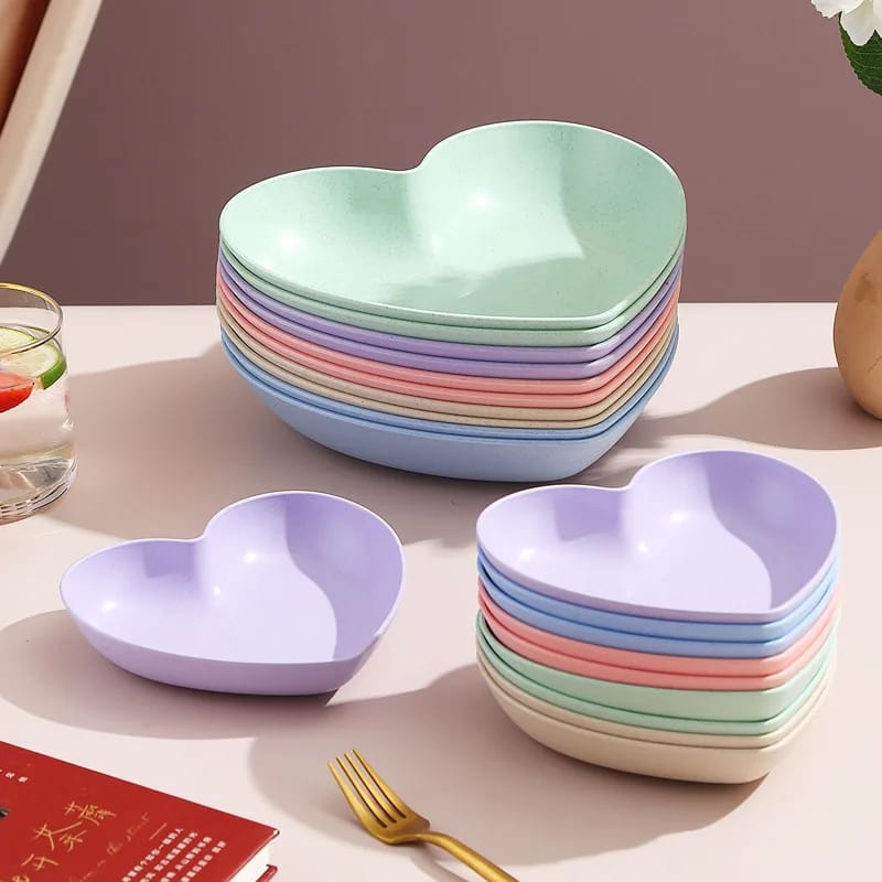 Heart Shaped Plate (Pack Of 8) - All-In-One Store Pakistan