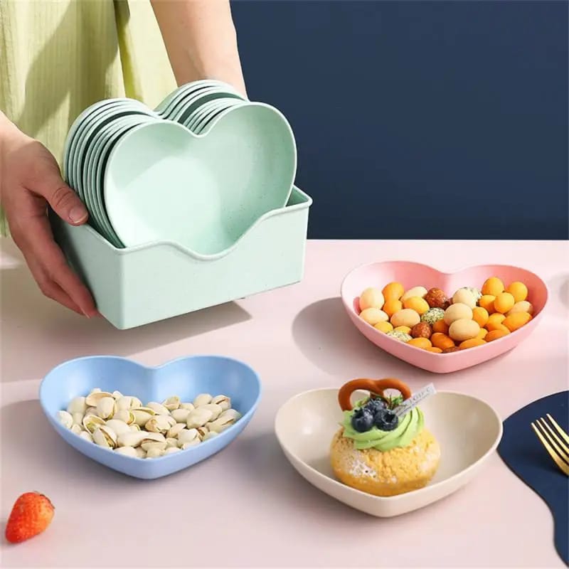 Heart Shaped Plate (Pack Of 8) - All-In-One Store Pakistan