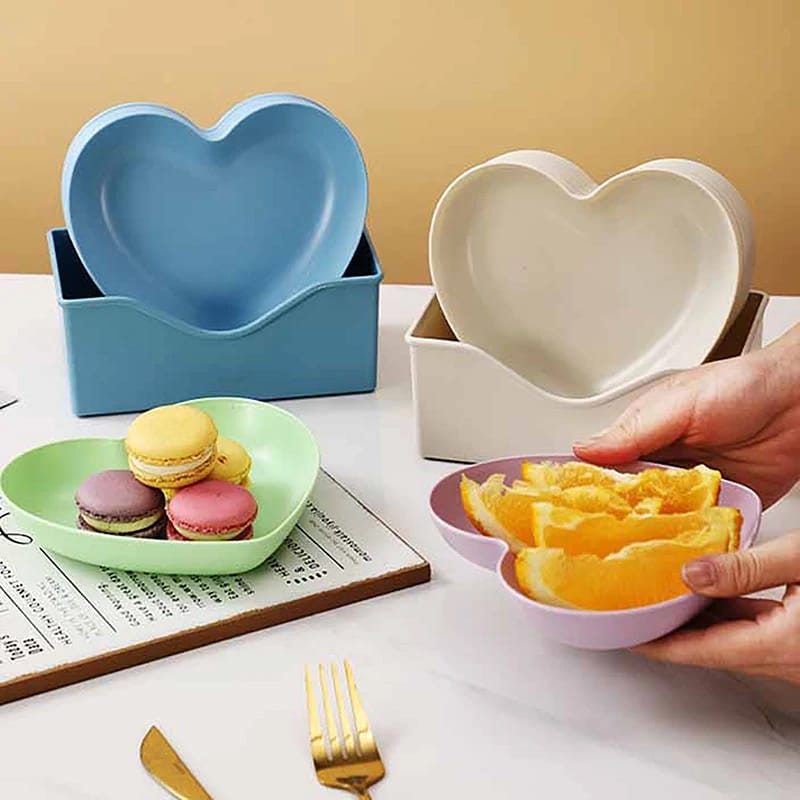 Heart Shaped Plate (Pack Of 8) - All-In-One Store Pakistan