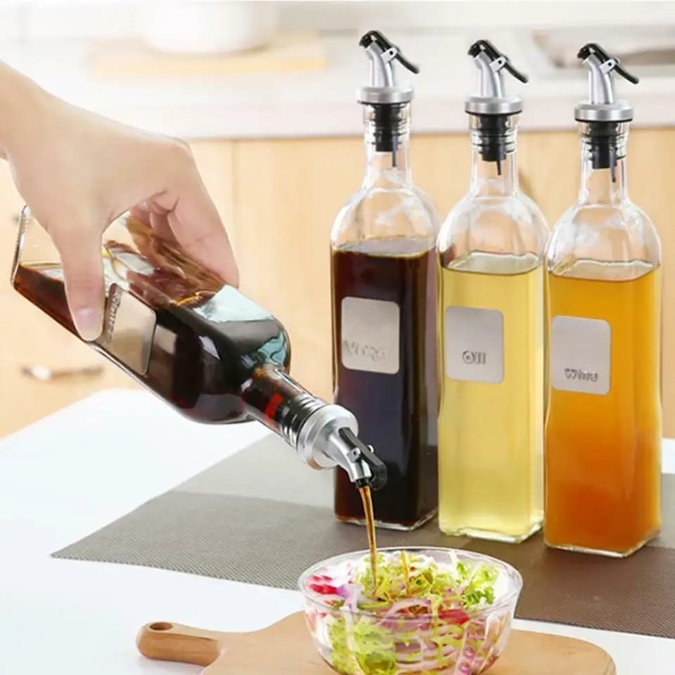 2-piece Glass Oil Bottle - All-In-One Store Pakistan