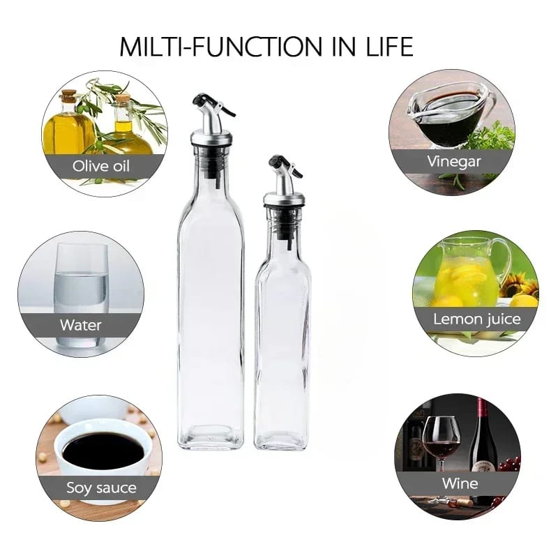 2-piece Glass Oil Bottle - All-In-One Store Pakistan