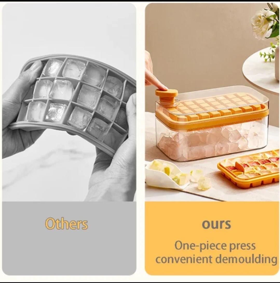 64 cubes double layer ice cube freezing and storage box - All-In-One Store Pakistan