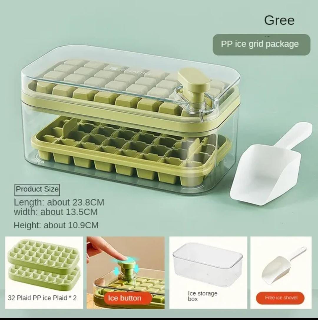 64 cubes double layer ice cube freezing and storage box - All-In-One Store Pakistan