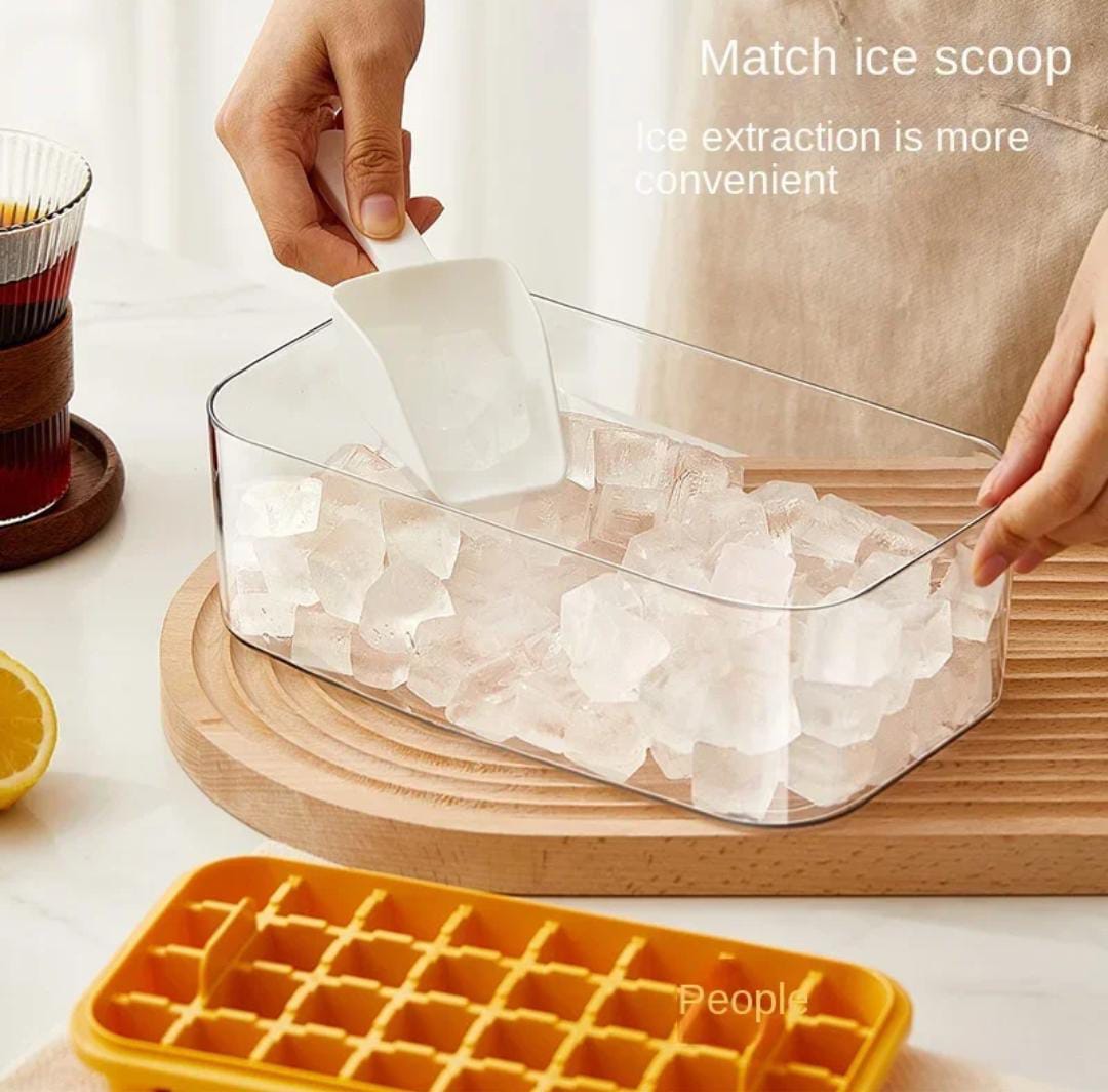 64 cubes double layer ice cube freezing and storage box - All-In-One Store Pakistan