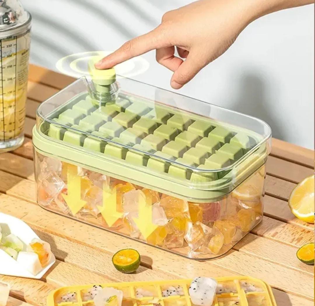 64 cubes double layer ice cube freezing and storage box - All-In-One Store Pakistan