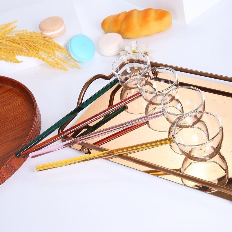 Crystal Clear Colored Glass Soup & Dessert Ladles - All-In-One Store Pakistan