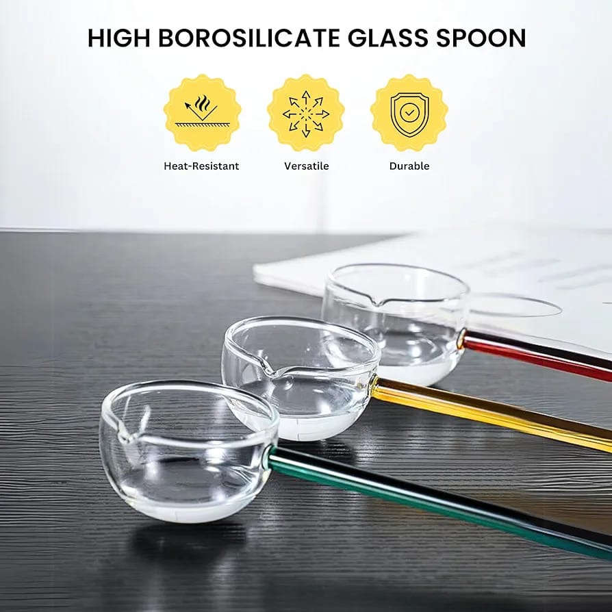 Crystal Clear Colored Glass Soup & Dessert Ladles - All-In-One Store Pakistan