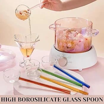 Crystal Clear Colored Glass Soup & Dessert Ladles - All-In-One Store Pakistan