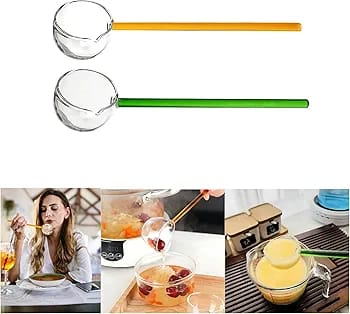 Crystal Clear Colored Glass Soup & Dessert Ladles - All-In-One Store Pakistan