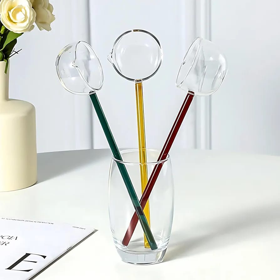 Crystal Clear Colored Glass Soup & Dessert Ladles - All-In-One Store Pakistan