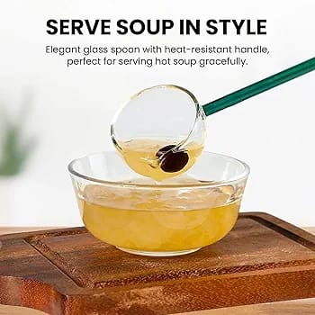 Crystal Clear Colored Glass Soup & Dessert Ladles - All-In-One Store Pakistan