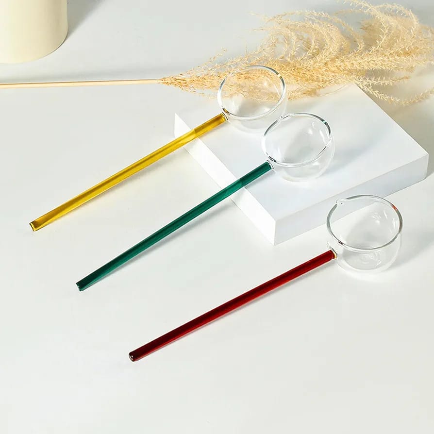 Crystal Clear Colored Glass Soup & Dessert Ladles - All-In-One Store Pakistan