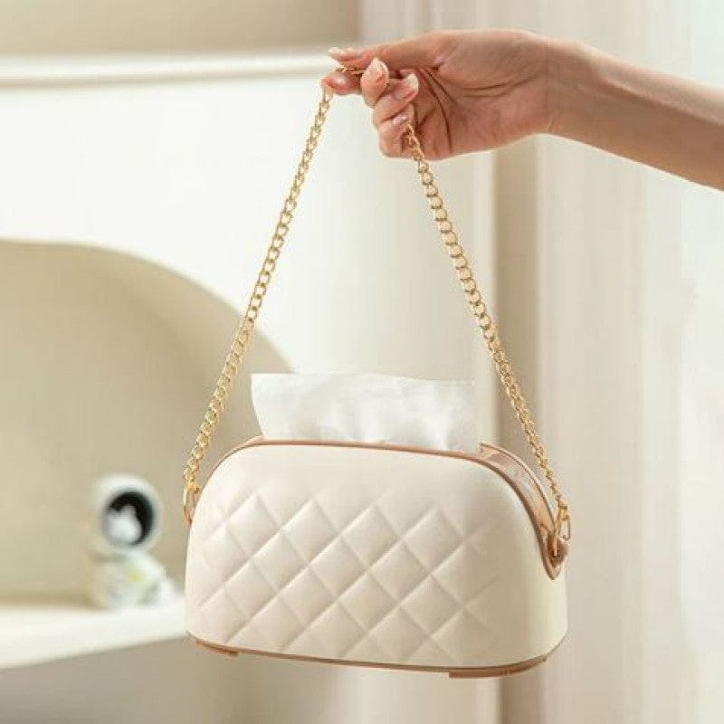 Stylish Purse Shaped Tissue Box with Hidden Storage.. - All-In-One Store Pakistan