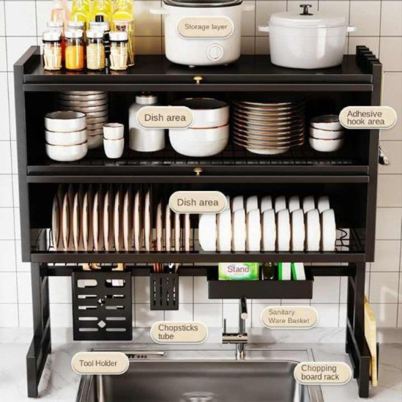 Double Cabin DishDry & Organizer Rack - All-In-One Store Pakistan