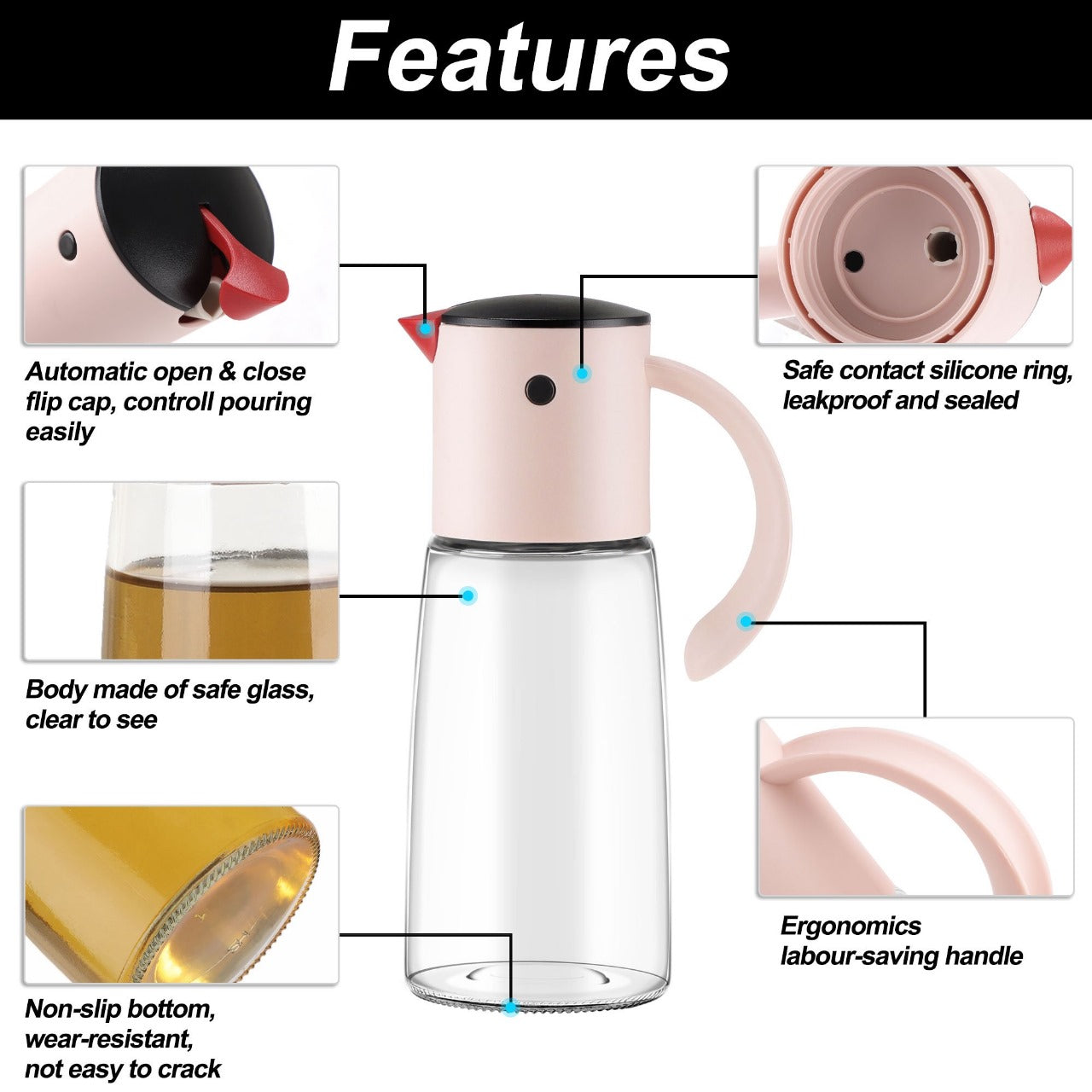 Graceful Pour Oil Dispenser with Handle (2289) By Limon - All-In-One Store Pakistan
