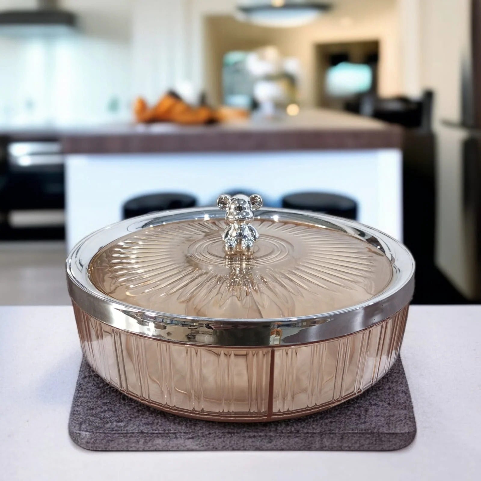 Elegance 5-Partition Round Dry Fruit Tray - All-In-One Store Pakistan