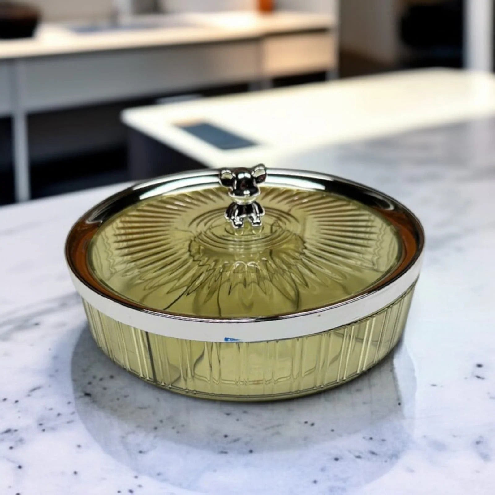 Elegance 5-Partition Round Dry Fruit Tray - All-In-One Store Pakistan