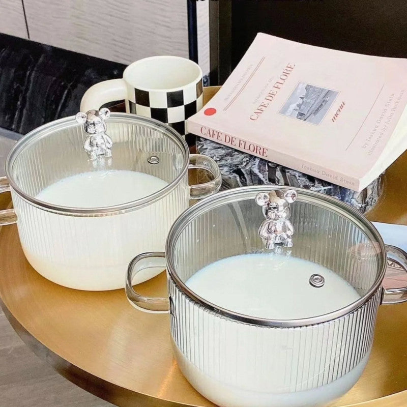 Borosilicate Glass Saucepan with Lid 2L - All-In-One Store Pakistan