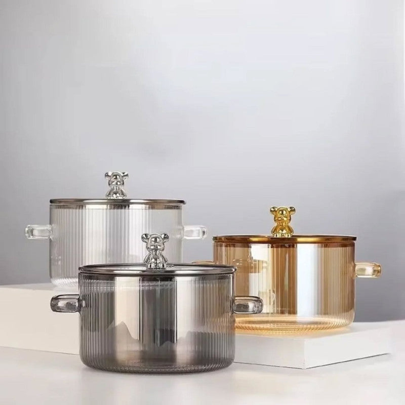 Borosilicate Glass Saucepan with Lid 2L - All-In-One Store Pakistan