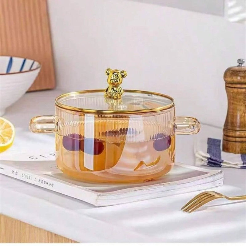 Borosilicate Glass Saucepan with Lid 2L - All-In-One Store Pakistan