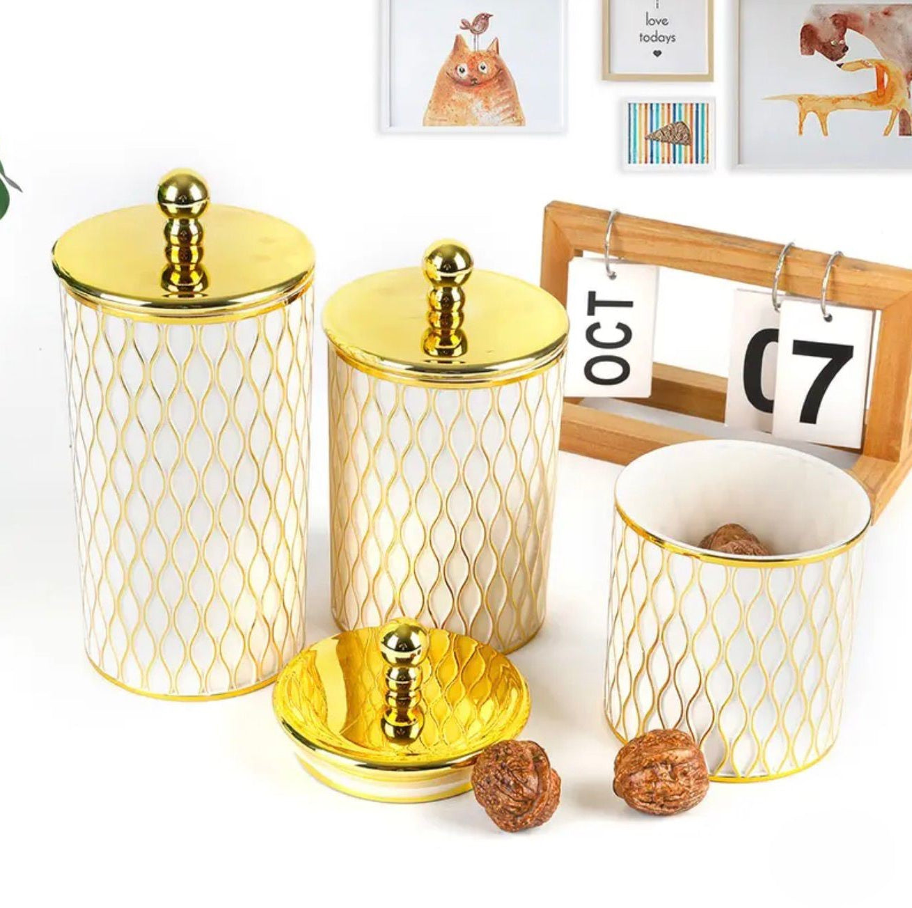 Wavy Canister Trio - Solid - All-In-One Store Pakistan