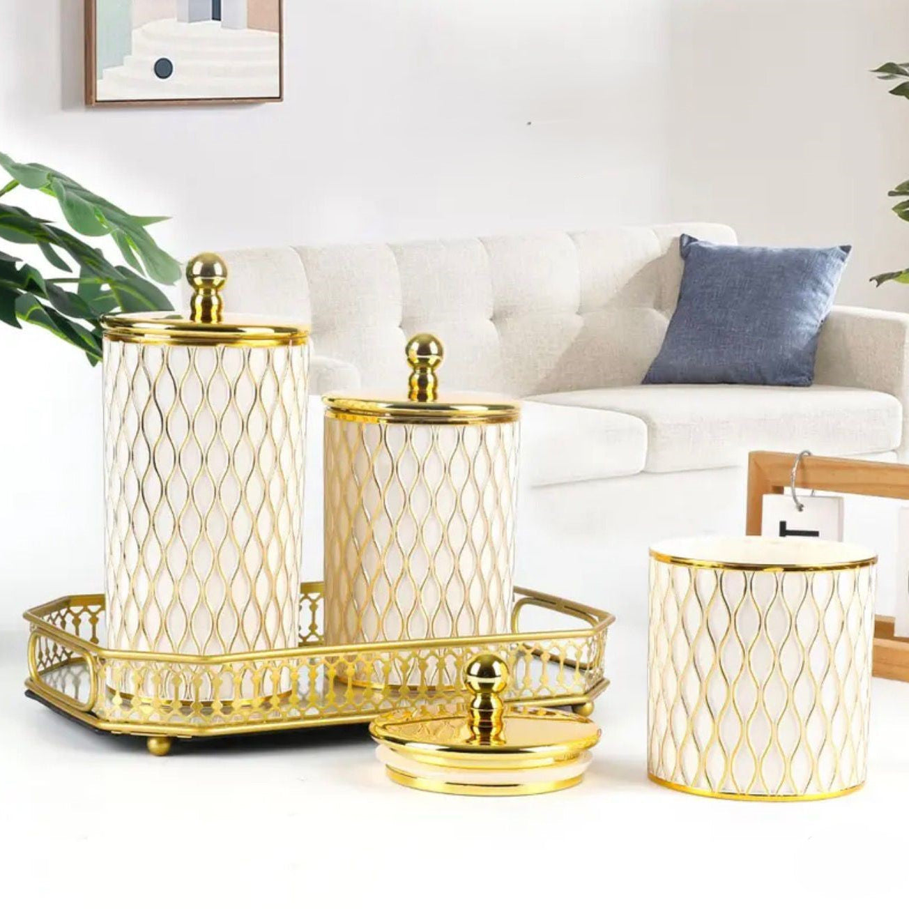 Wavy Canister Trio - Solid - All-In-One Store Pakistan