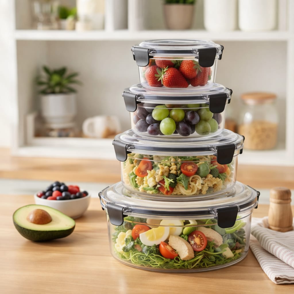 4-Pcs Round Airtight Storage Boxes - All-In-One Store Pakistan