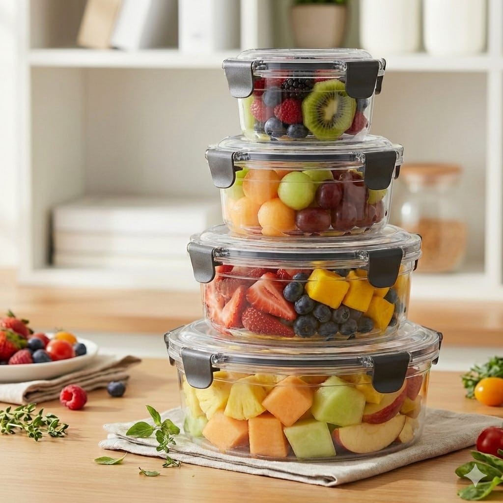 4-Pcs Round Airtight Storage Boxes - All-In-One Store Pakistan
