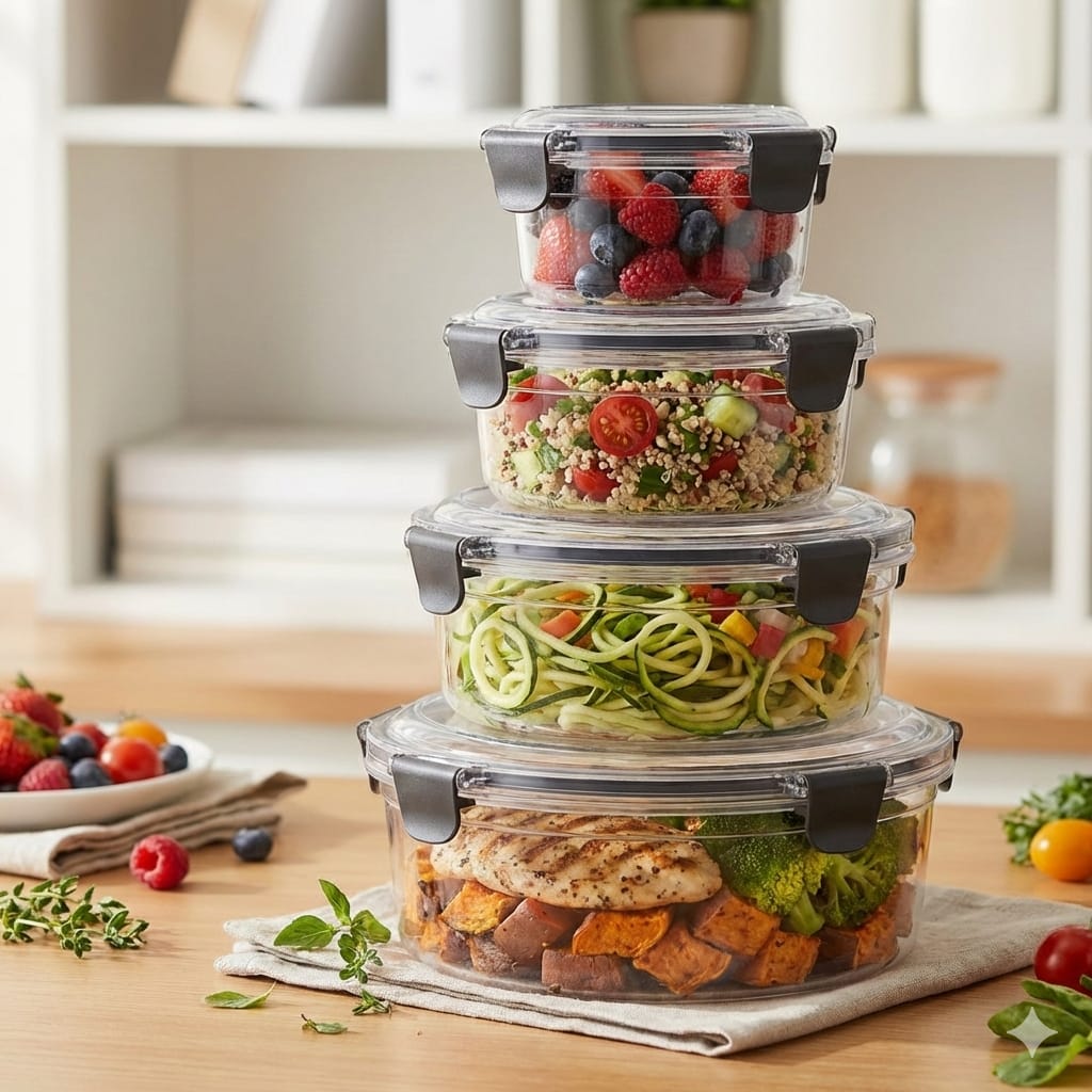 4-Pcs Round Airtight Storage Boxes - All-In-One Store Pakistan