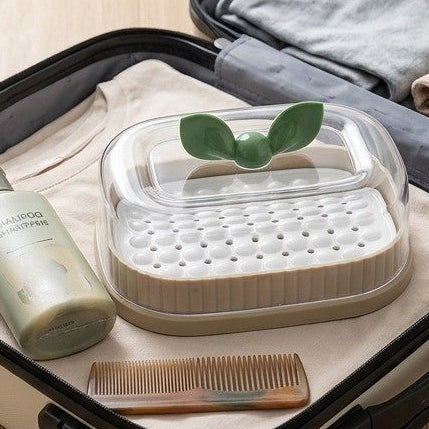 LeafLuxe Soap Dish with Drain & Lid - All-In-One Store Pakistan