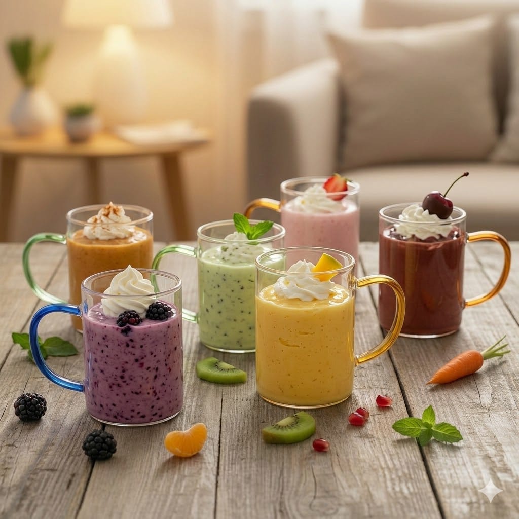 6-Pcs Glass Mug Set (1166) - All-In-One Store Pakistan