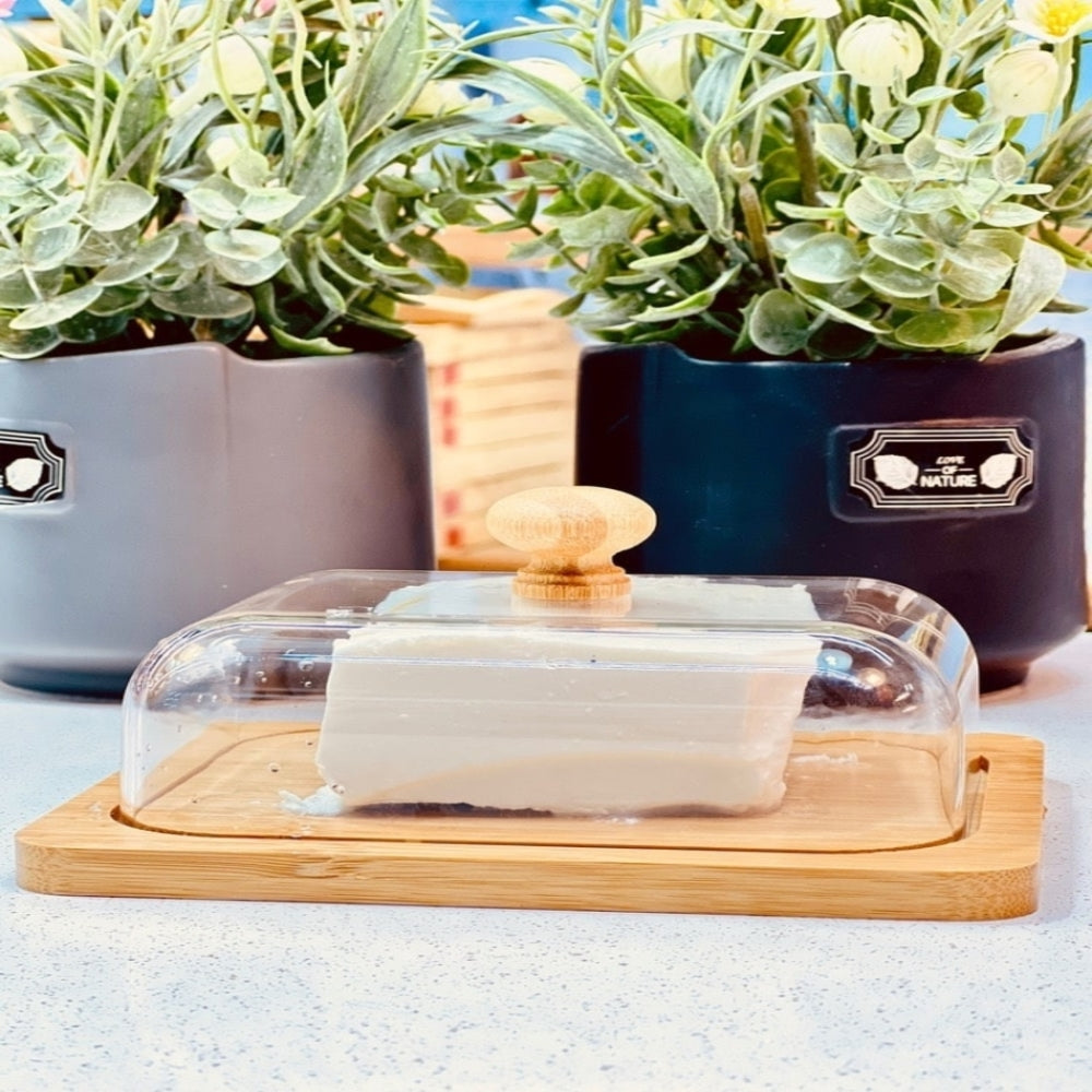 MultiServe Wooden Keeper with Clear Lid - All-In-One Store Pakistan