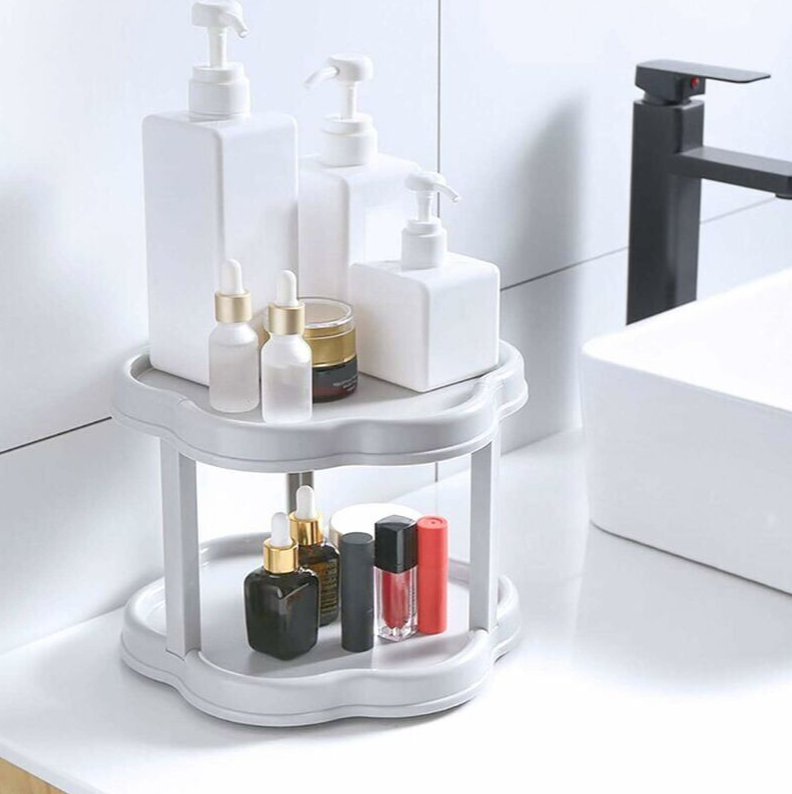 Flower-Shaped 360° Rotating Plastic  Storage Organizer - All-In-One Store Pakistan