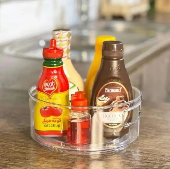 Multi-Use Acrylic Rotatable Tray with Handles (2149) by Limon - All-In-One Store Pakistan