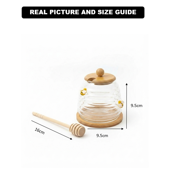 GoldenHive Premium Glass Honey Jar - All-In-One Store Pakistan